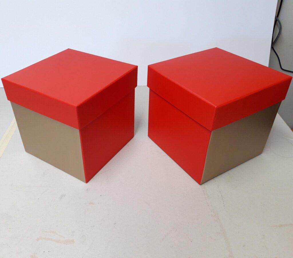 Red and gold bespoke gift boxes