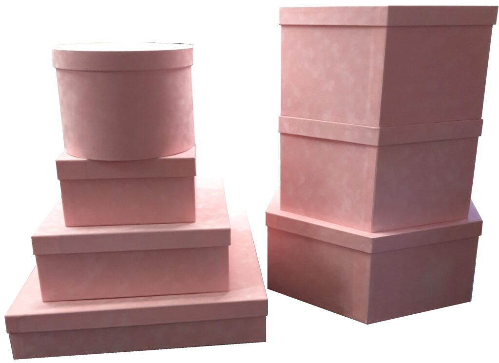 Pink Suede hat boxes