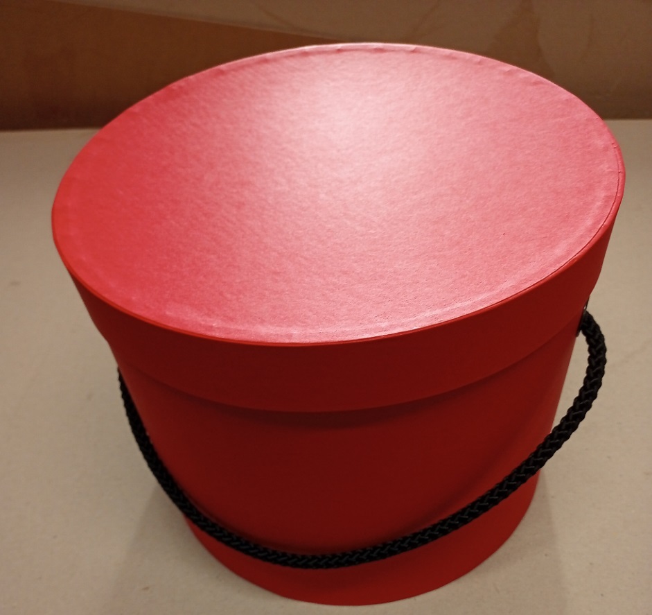 Red gift box with handle