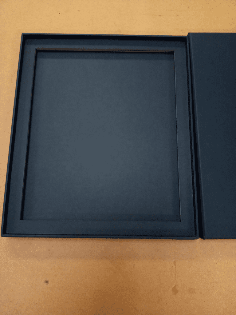 Black print box with frame